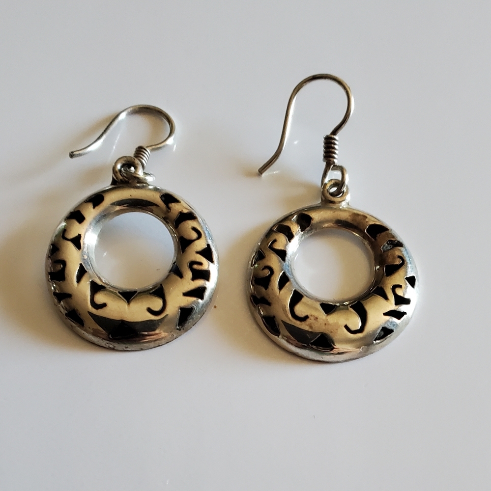 Vtg. SS925 Hoop Earrings